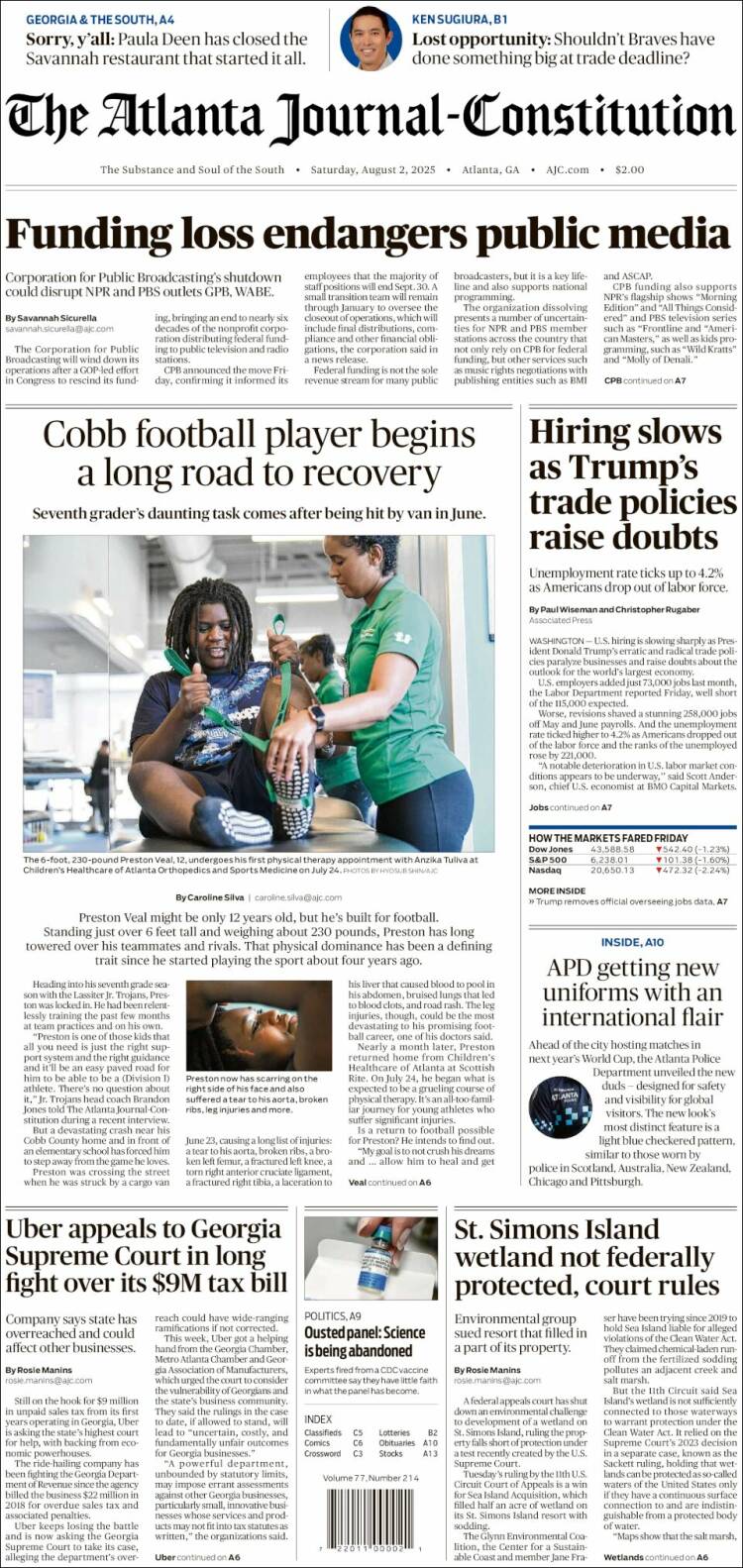 Portada de The Atlanta Journal-Constitution (USA)