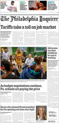 Portada de Philadelphia Inquirer (USA)