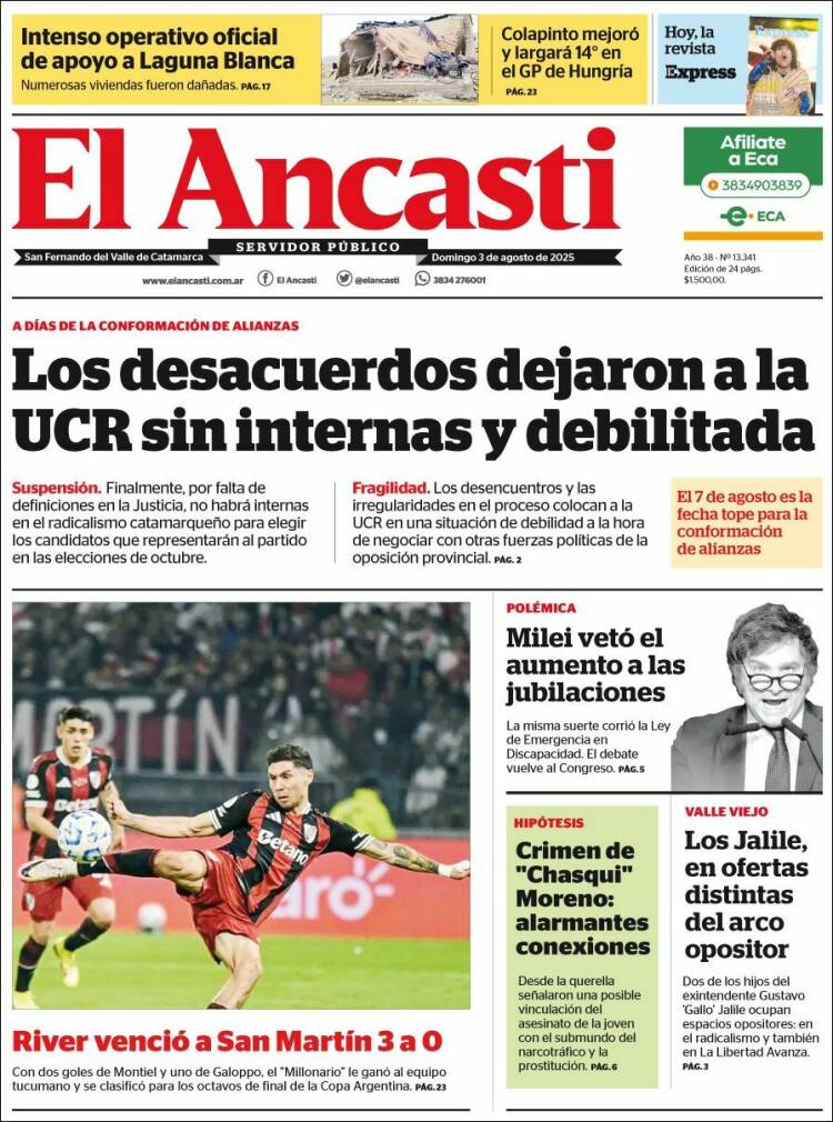 Portada de El Ancasti (Argentina)