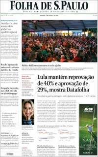 Portada de Folha de São Paulo (Brasil)