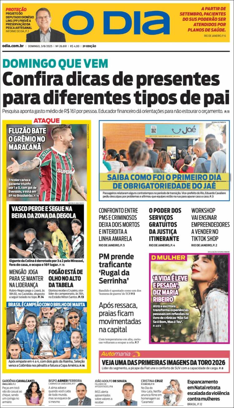 Portada de O Dia (Brasil)