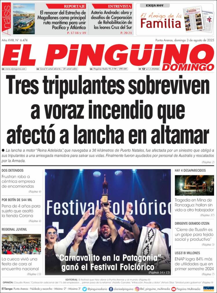 Portada de El Pingüino (Chili)