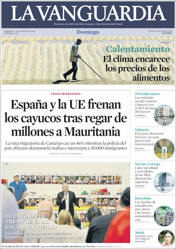 Portada de La Vanguardia (Spain)