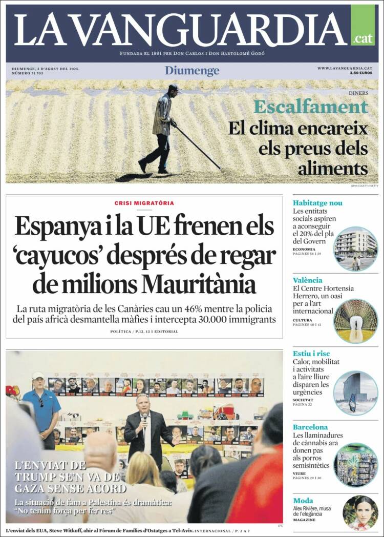Portada de La Vanguardia (Spain)