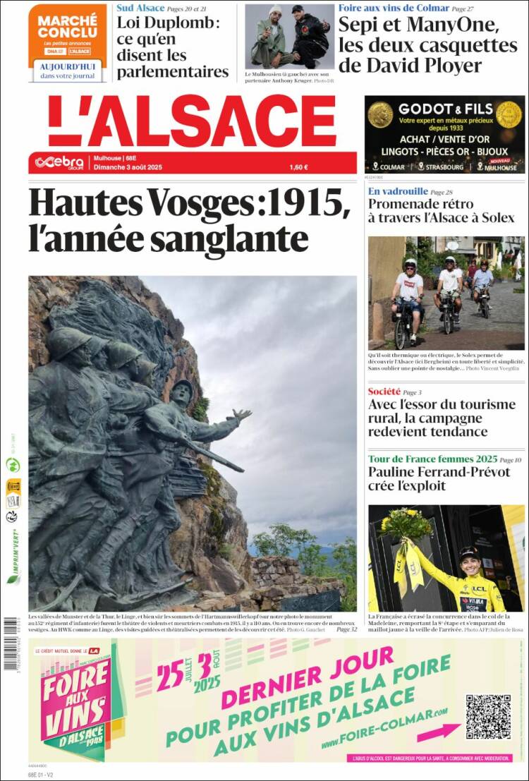 Portada de Journal L'Alsace (France)