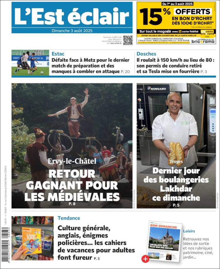 Portada de L'Est Eclair (Francia)