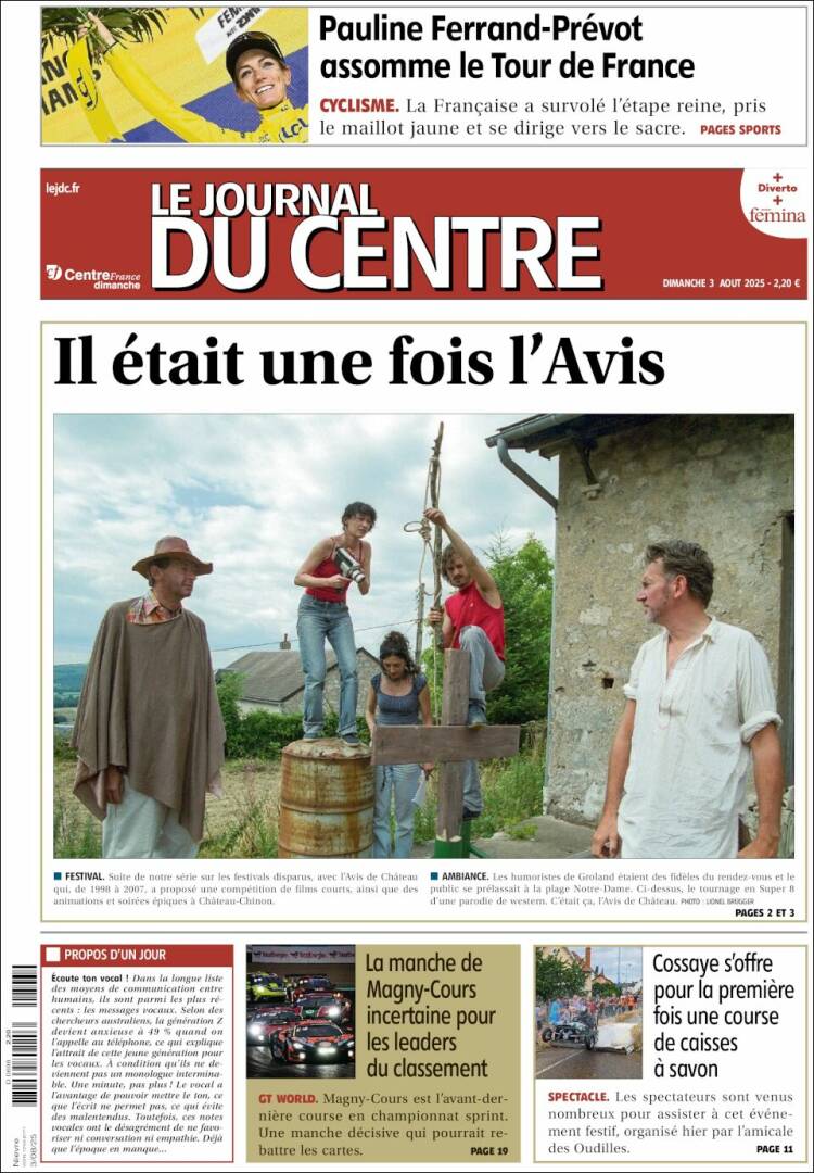 Portada de Le Journal du Centre (Francia)