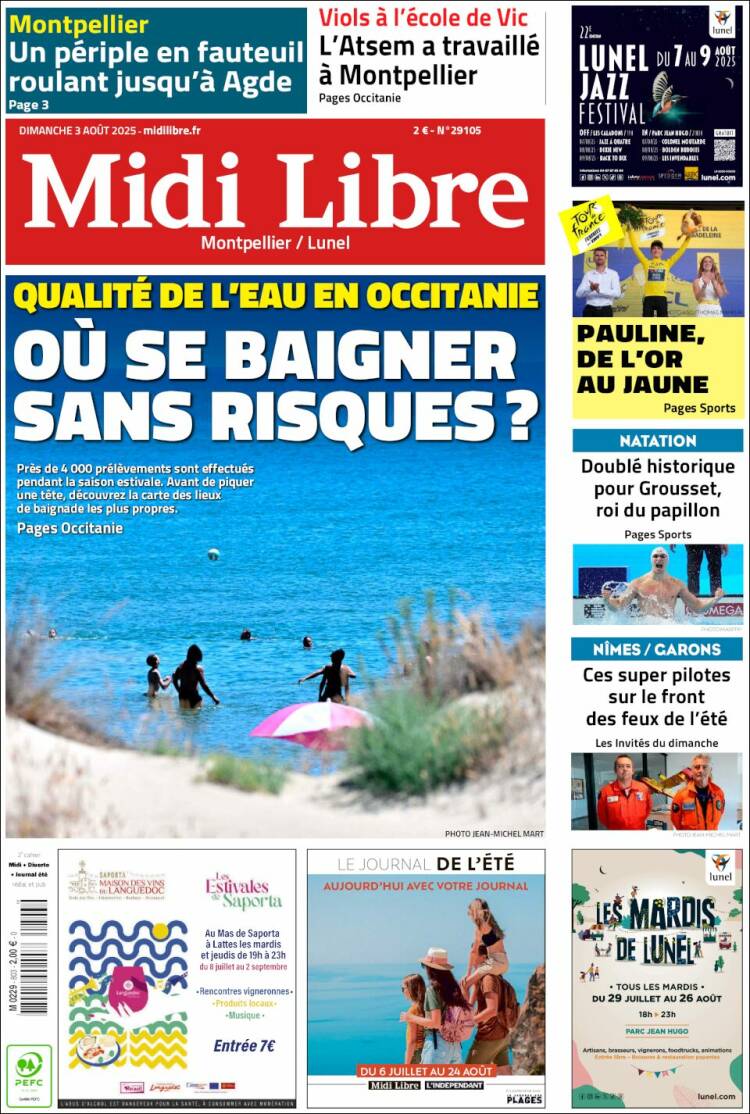 Portada de Midi Libre (Francia)