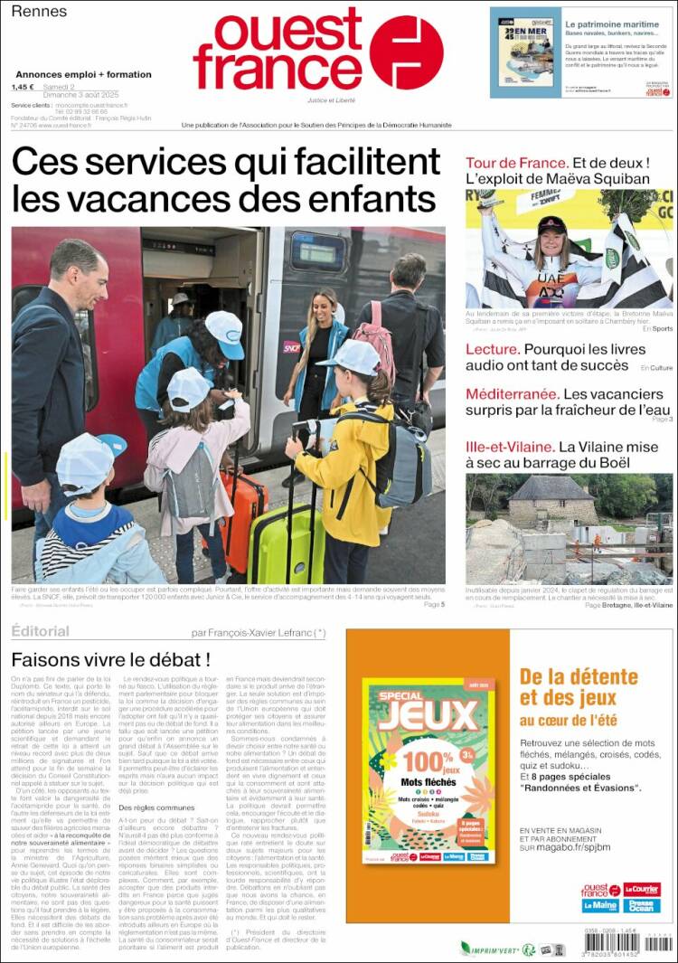Portada de Ouest France (France)