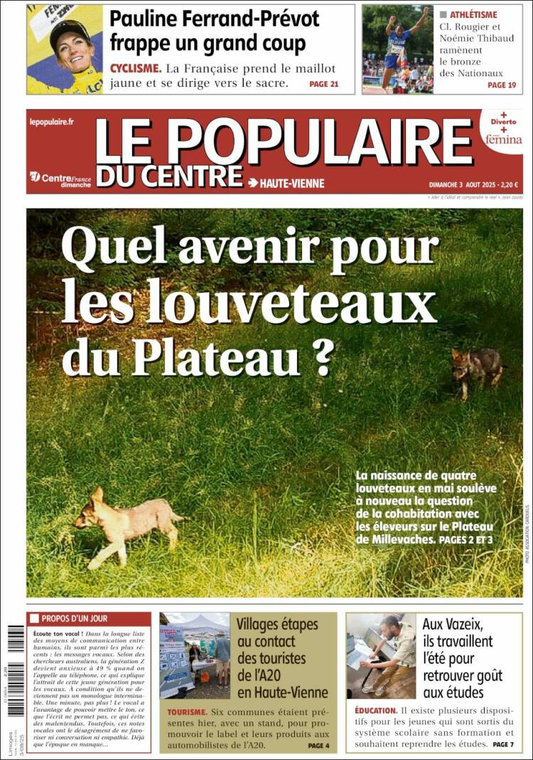 Portada de Le Populaire du Centre (France)
