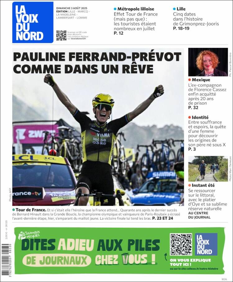 Portada de La Voix du Nord (France)