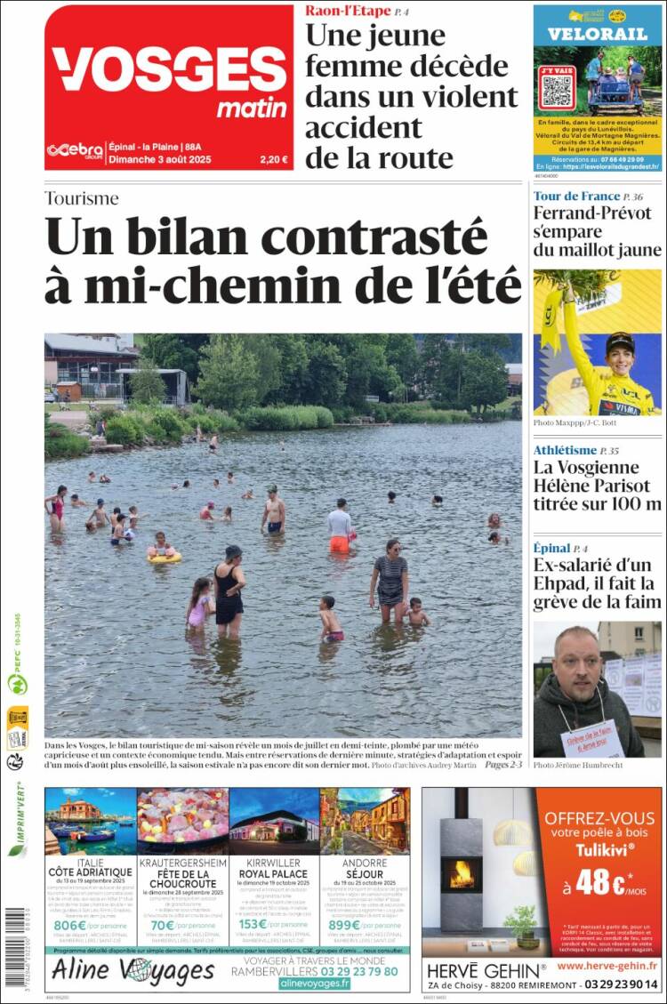Portada de Vosges Matin (France)