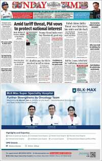 Portada de The Times of India (India)