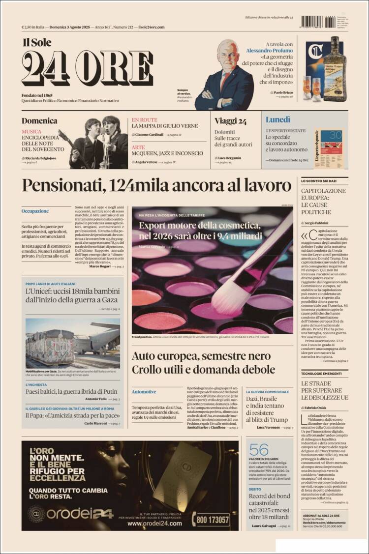 Portada de Il Sole 24 ORE (Italy)