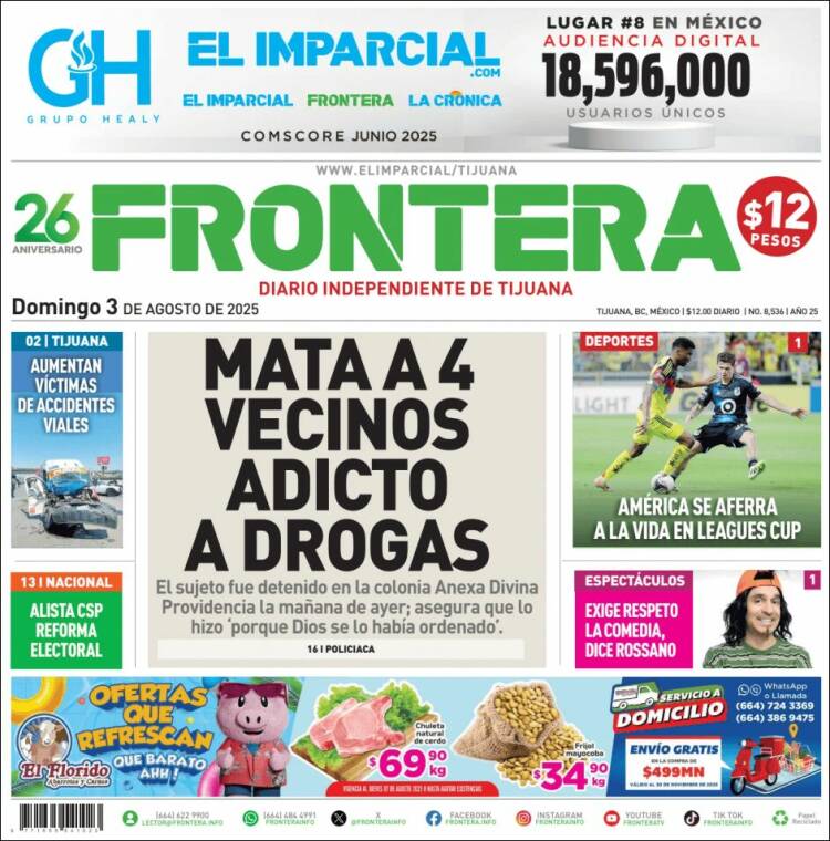 Portada de Frontera (México)