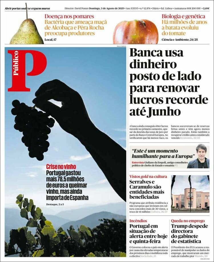 Portada de Público (Portugal)
