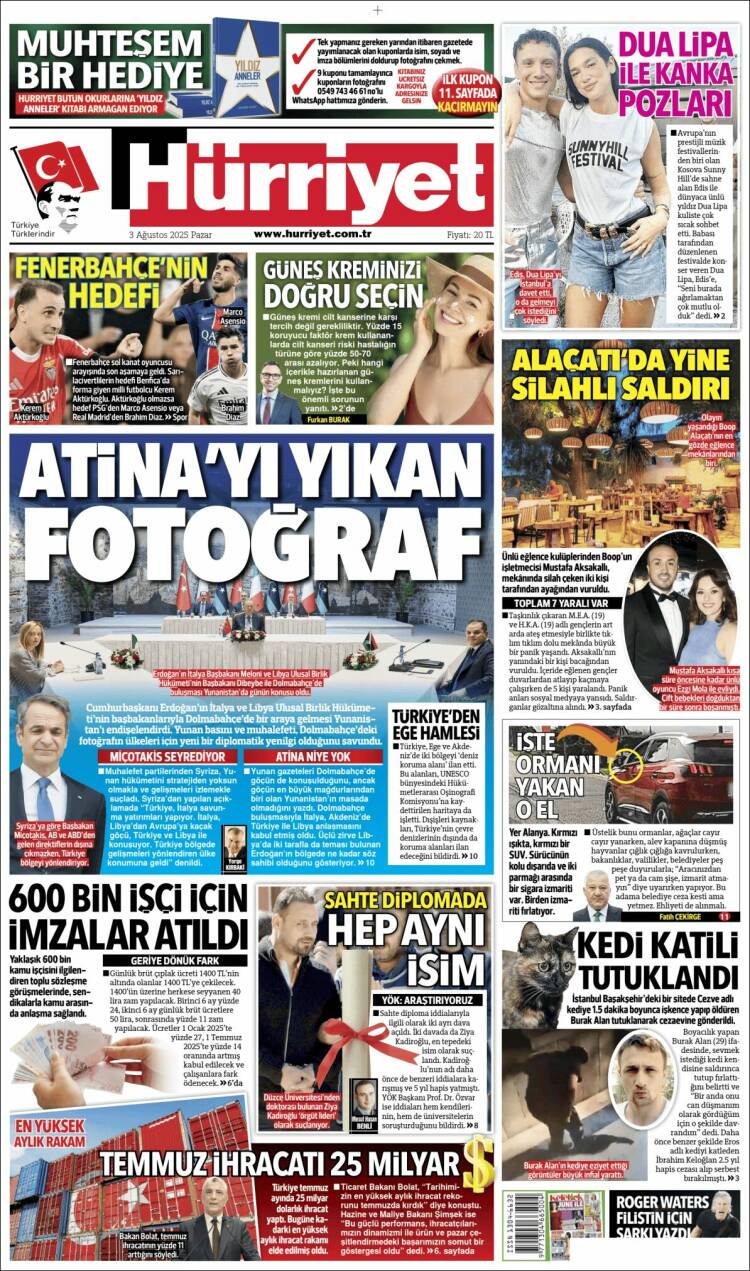 Portada de Hürriyet (Turkey)