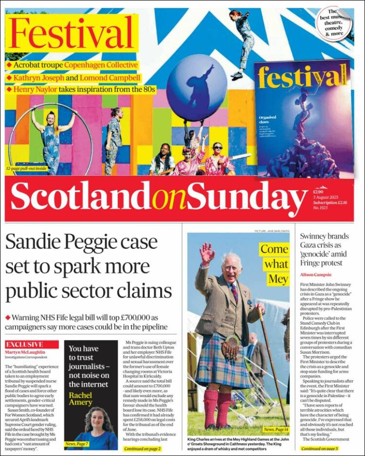Portada de The Scotsman (Royaume-Uni)
