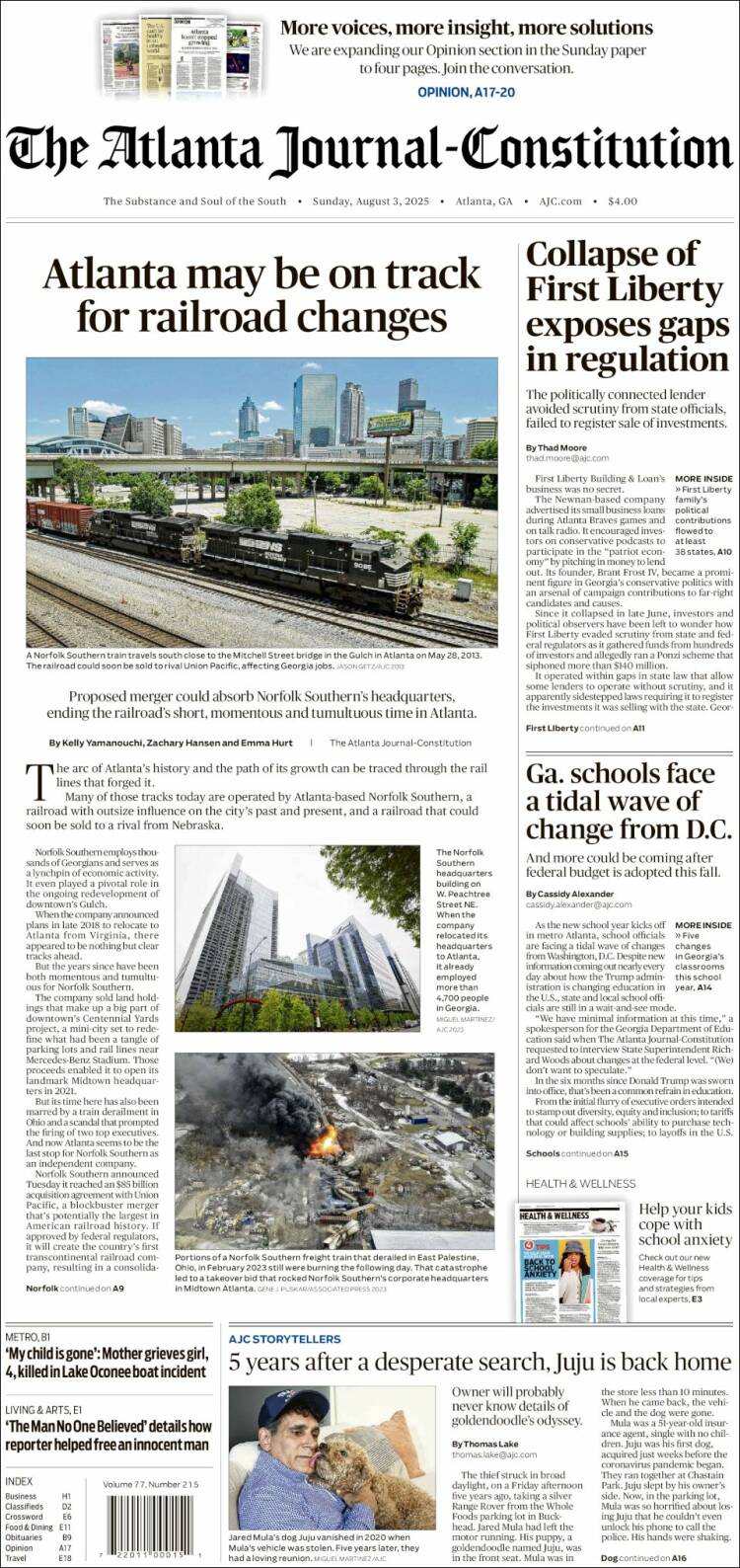 Portada de The Atlanta Journal-Constitution (USA)