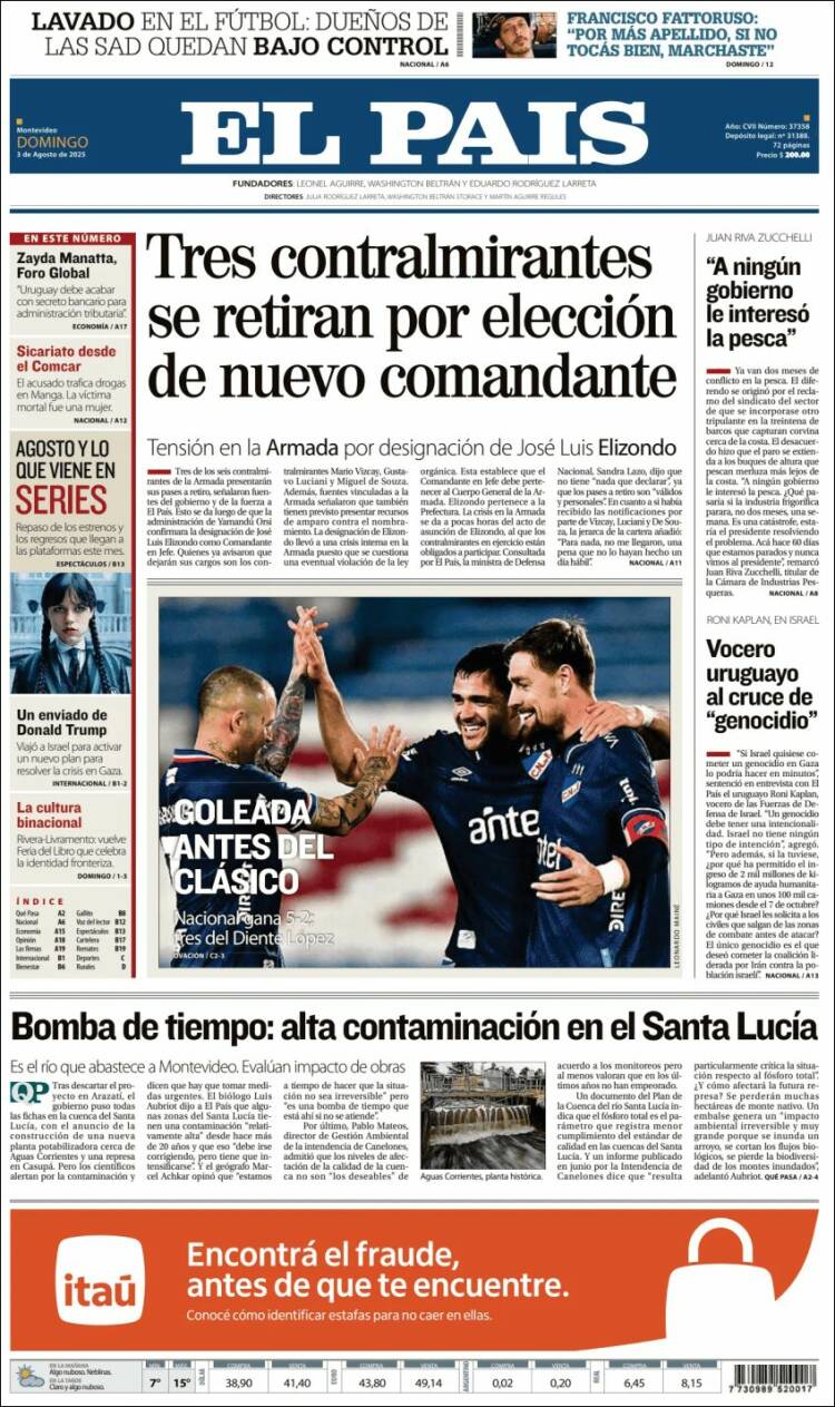 Portada de El País (Uruguay)