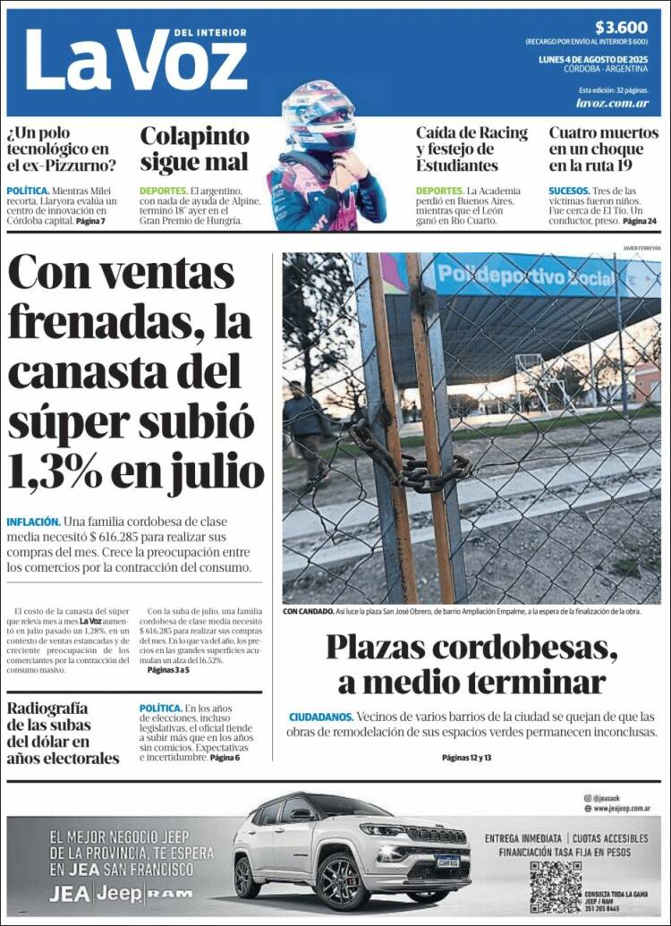 Portada de La Voz del Interior (Argentine)