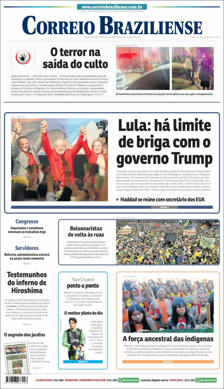 Portada de Correio Braziliense (Brasil)