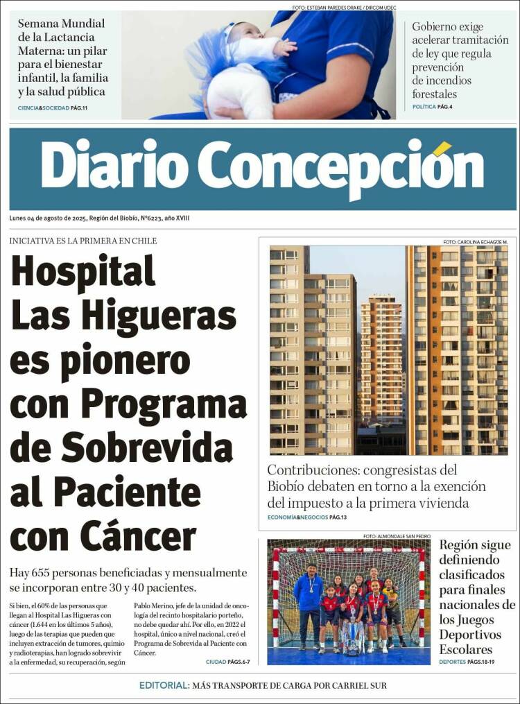 Portada de Diario de Concepción (Chile)