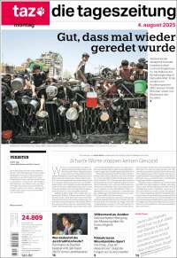 Portada de Die Tageszeitung (Germany)