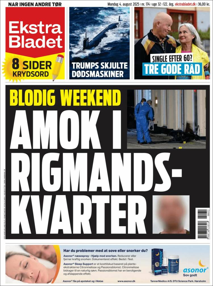 Portada de Ekstra Bladet (Danemark)
