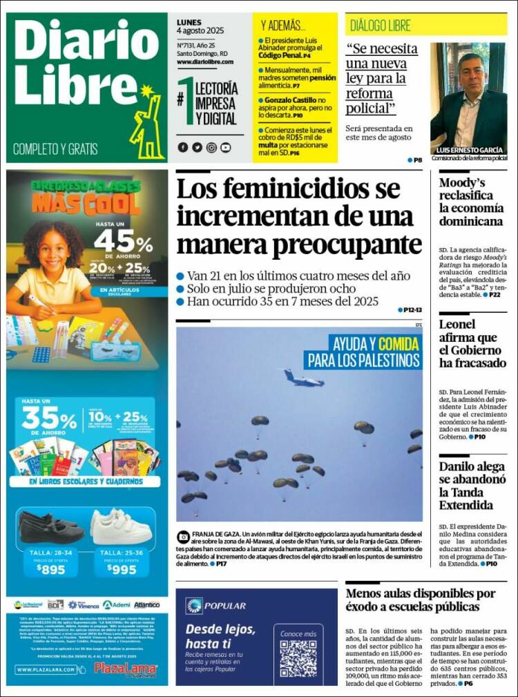 Portada de Diario Libre (R. Dominicana)