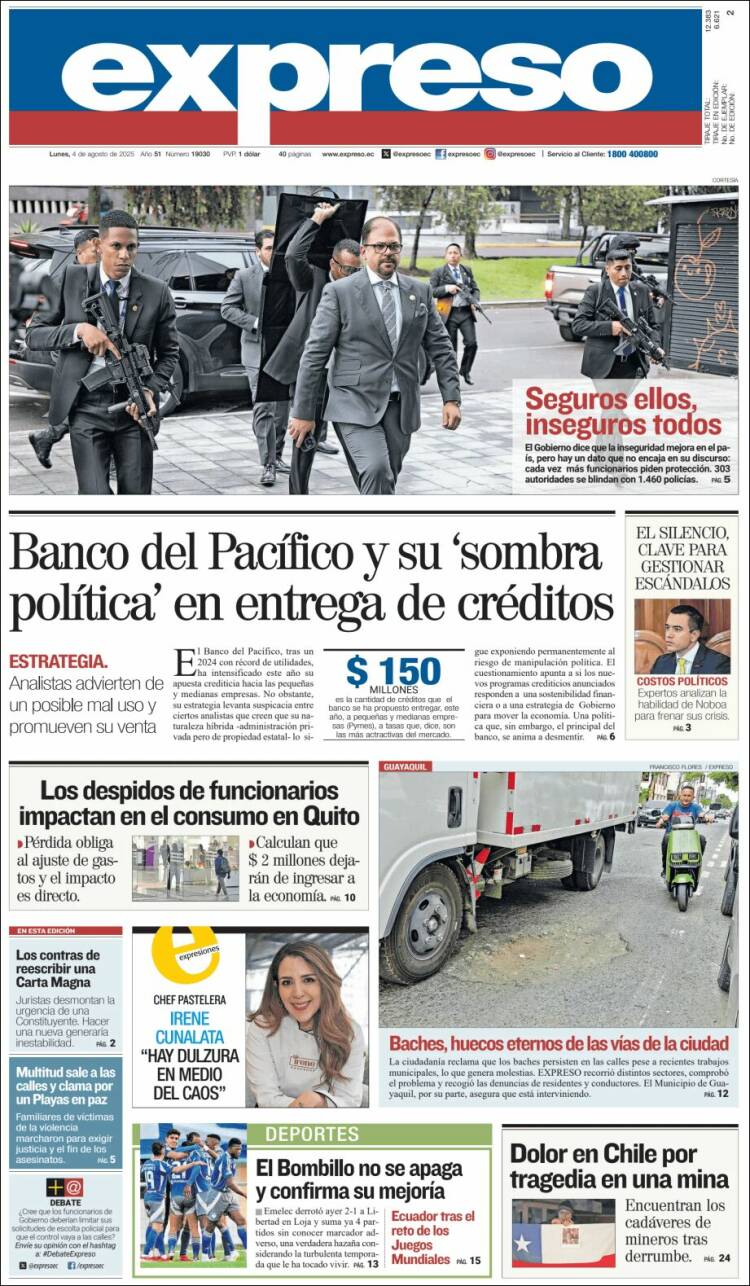 Portada de Expreso (Ecuador)