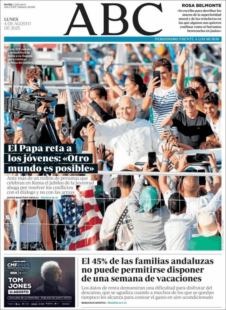 Portada de ABC - Sevilla (España)