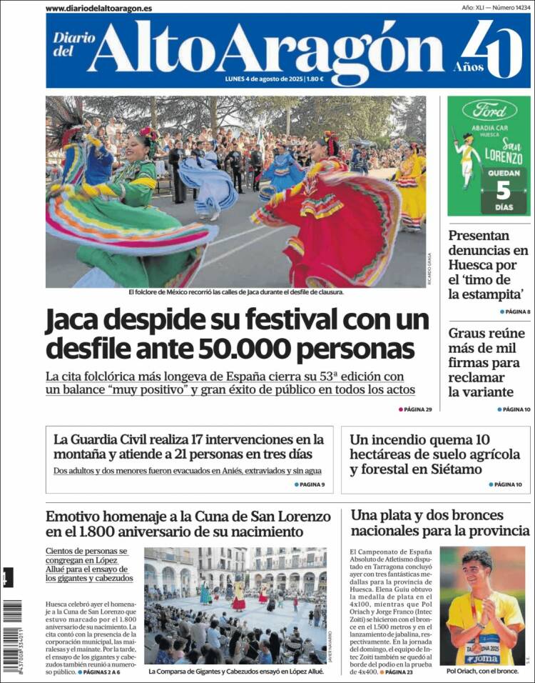 Portada de Diario del AltoAragón (Spain)