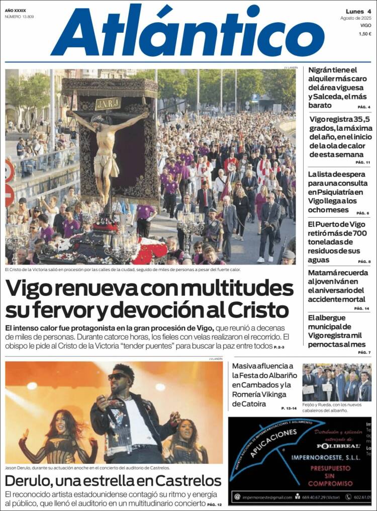 Portada de Atlántico Diario (España)