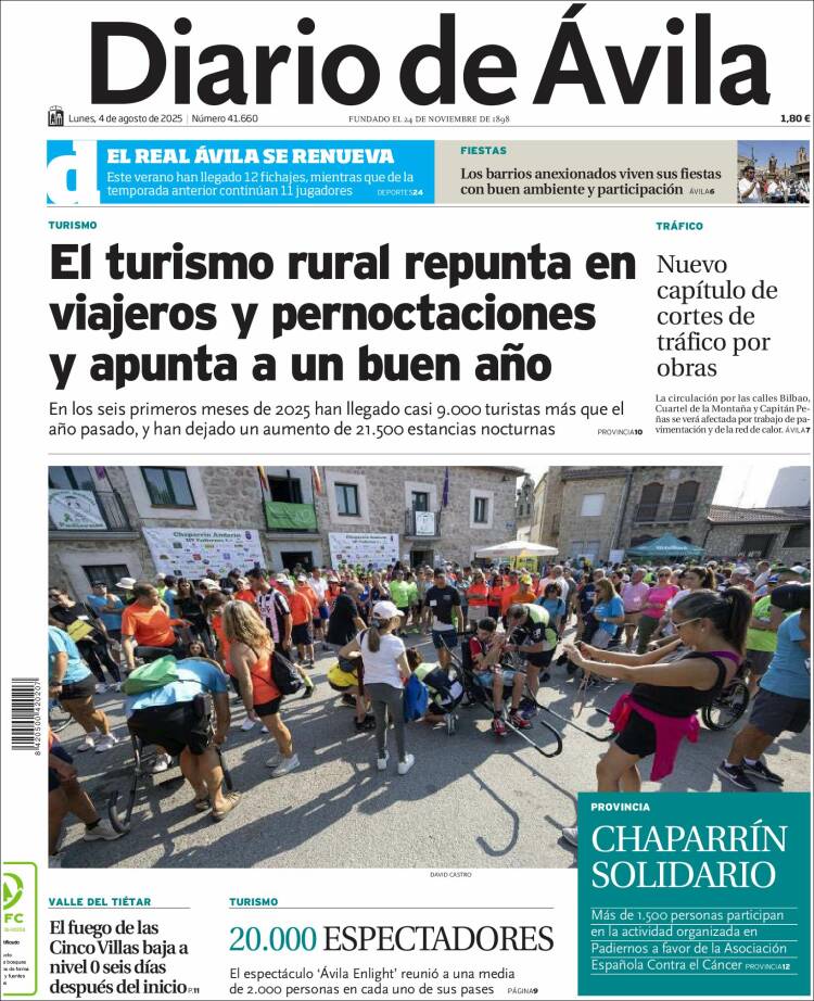 Portada de Diario de Ávila (Spain)