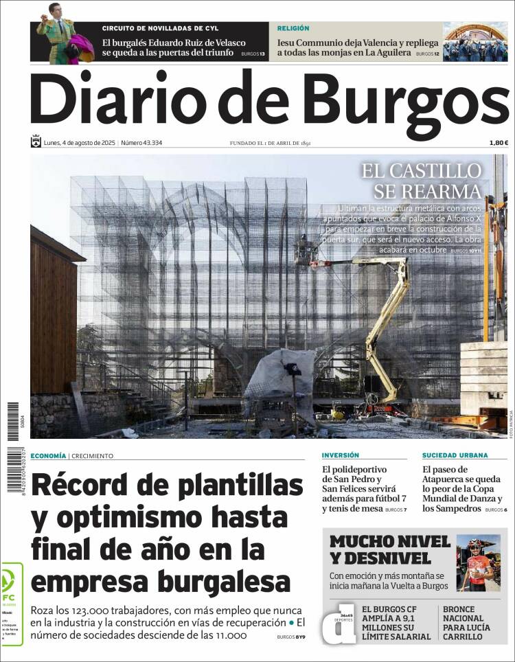 Portada de Diario de Burgos (Spain)