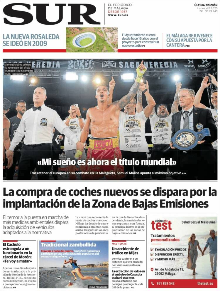 Portada de Diario el Sur (Spain)