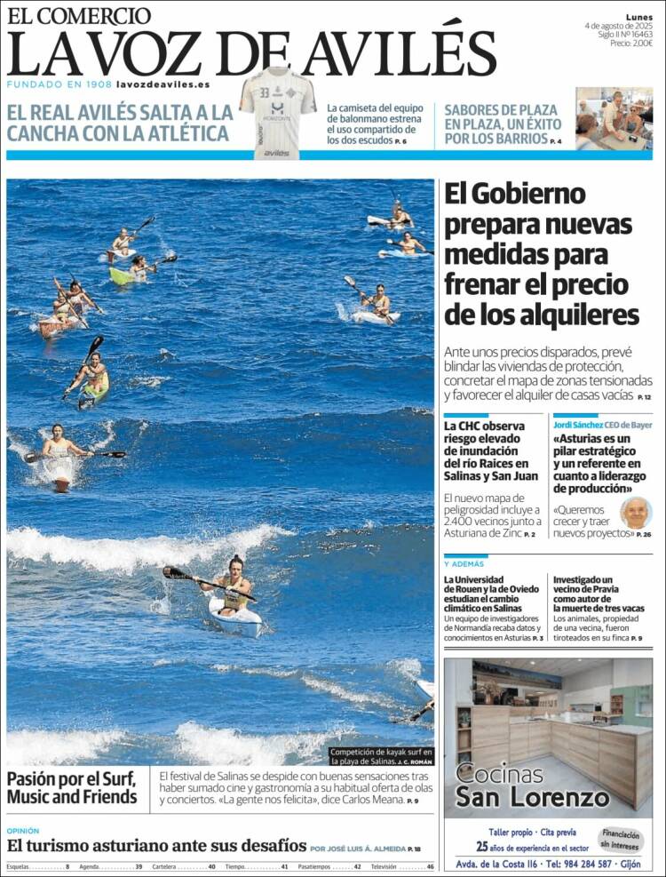Portada de El Comercio - Avilés (Spain)