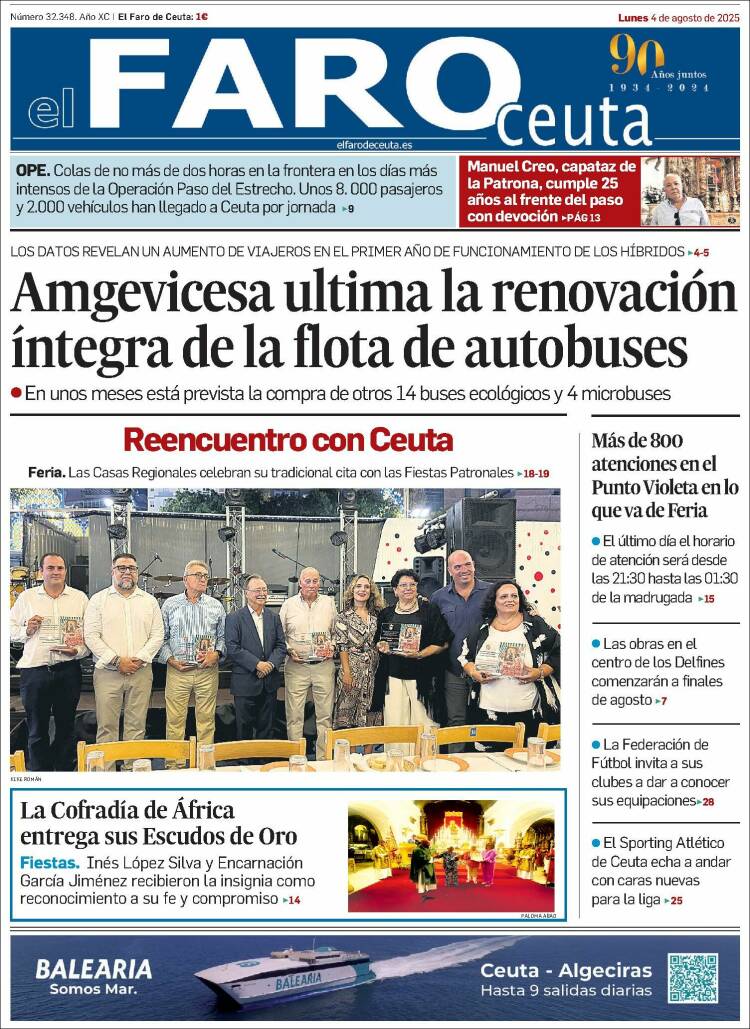 Portada de El Faro de Ceuta (España)