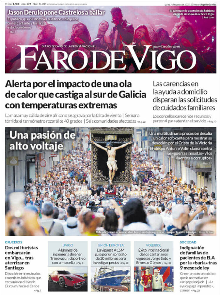 Portada de Faro de Vigo (España)