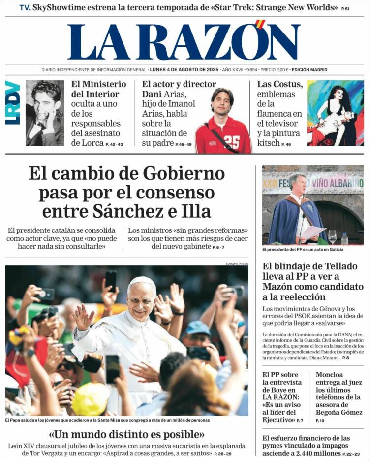 Portada de La Razón (Spain)