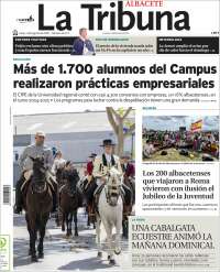 Portada de La Tribuna de Albacete (España)