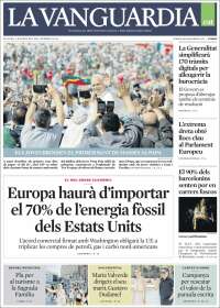 Portada de La Vanguardia (España)