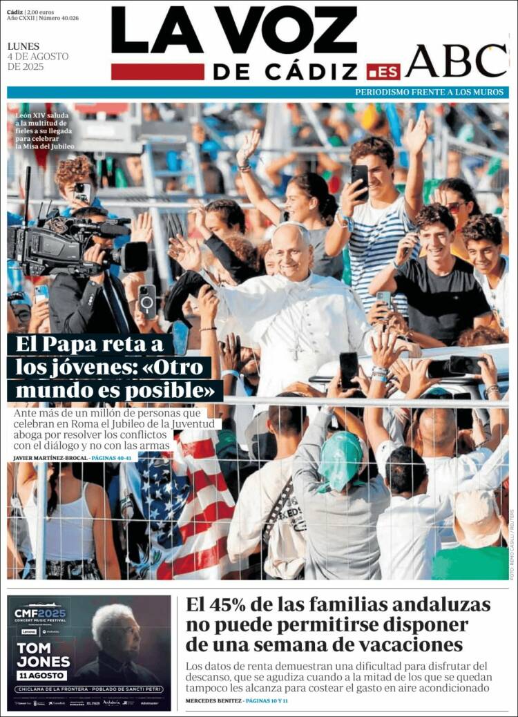 Portada de La Voz de Cádiz (Espagne)