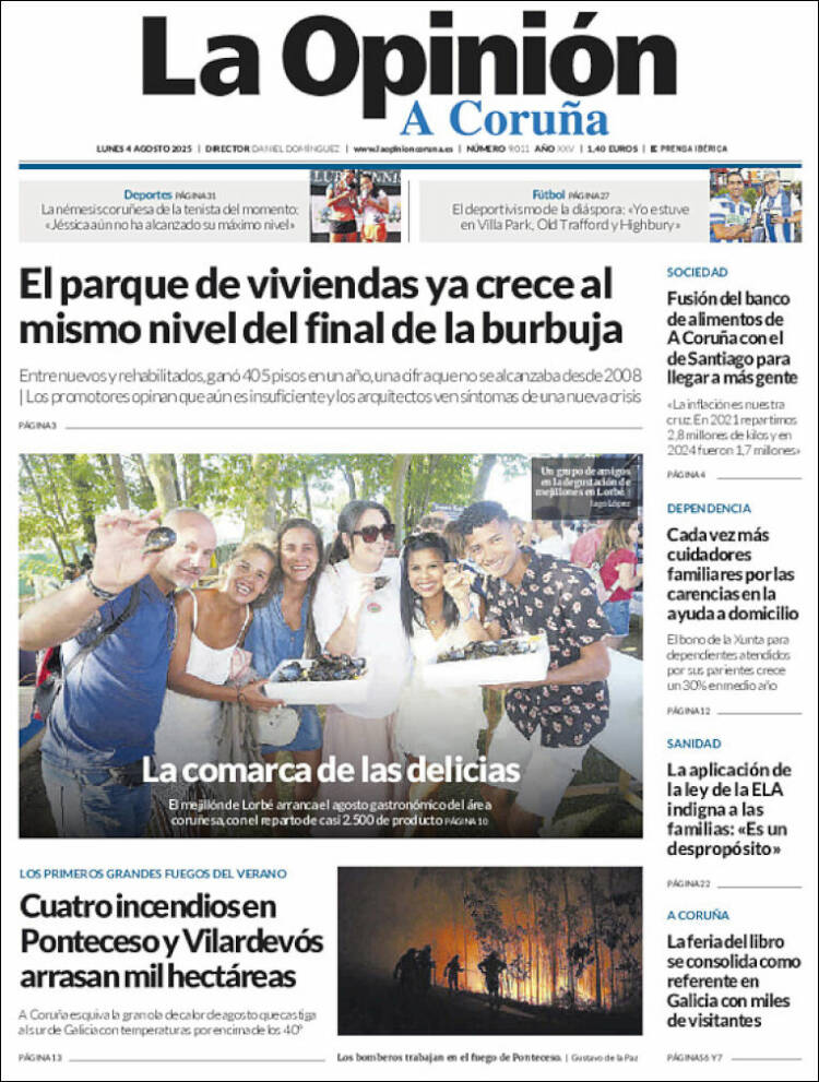 Portada de La Opinión de A Coruña (España)