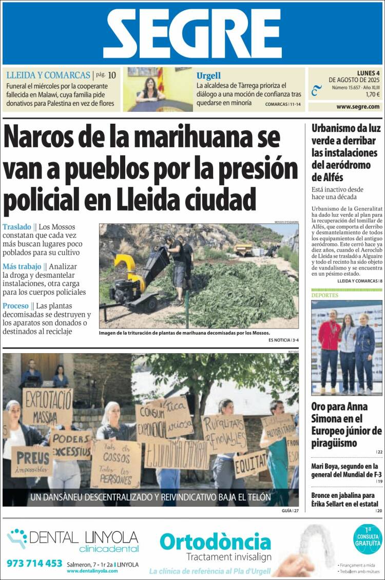 Portada de Segre  (Spain)