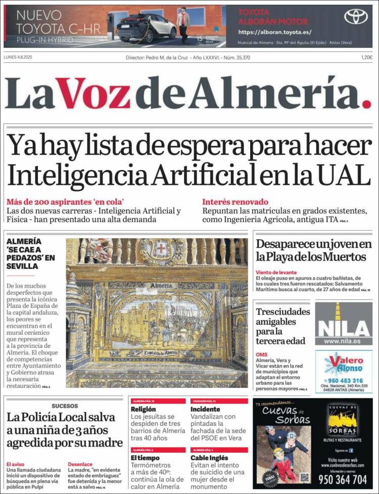 Portada de La Voz de Almería (Spain)