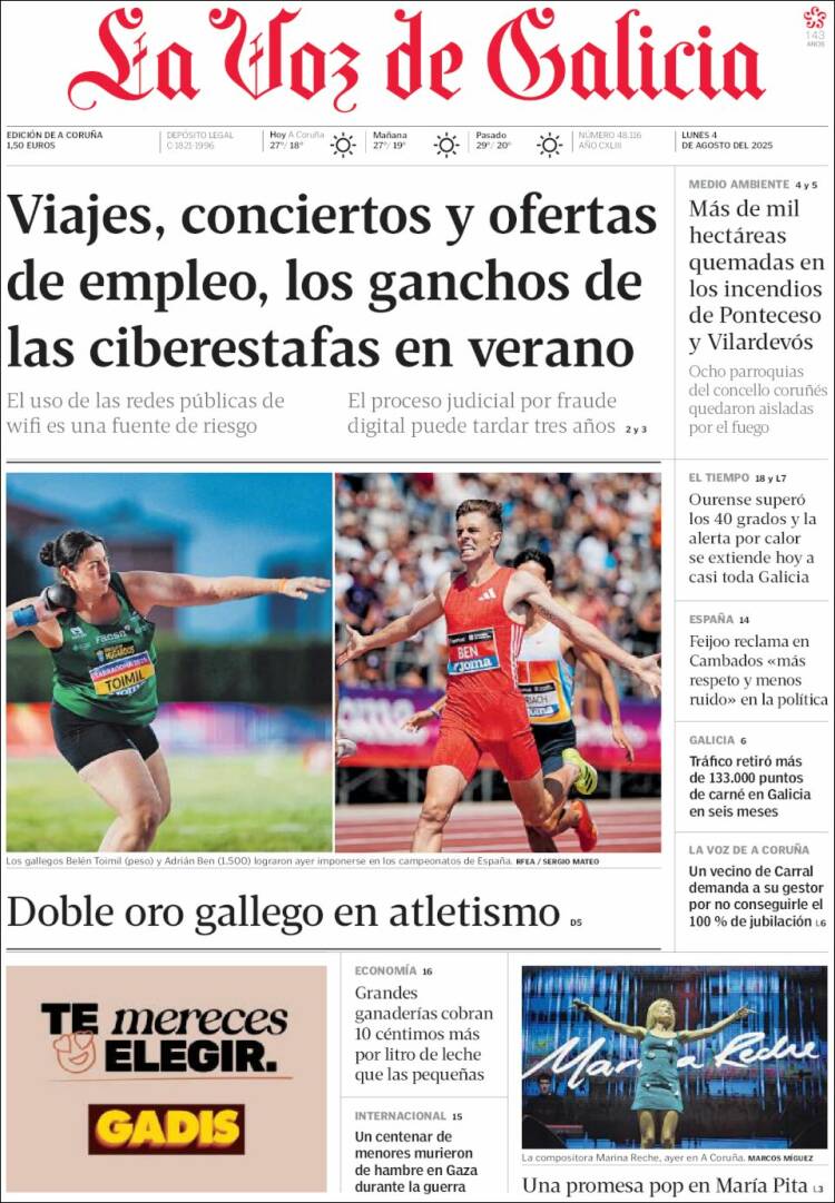 Portada de La Voz de Galicia (Spain)