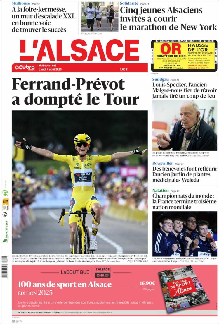 Portada de Journal L'Alsace (France)