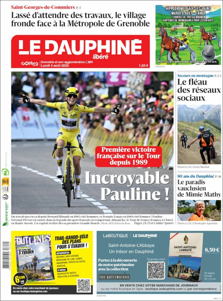 Portada de Le Dauphiné Libéré (France)